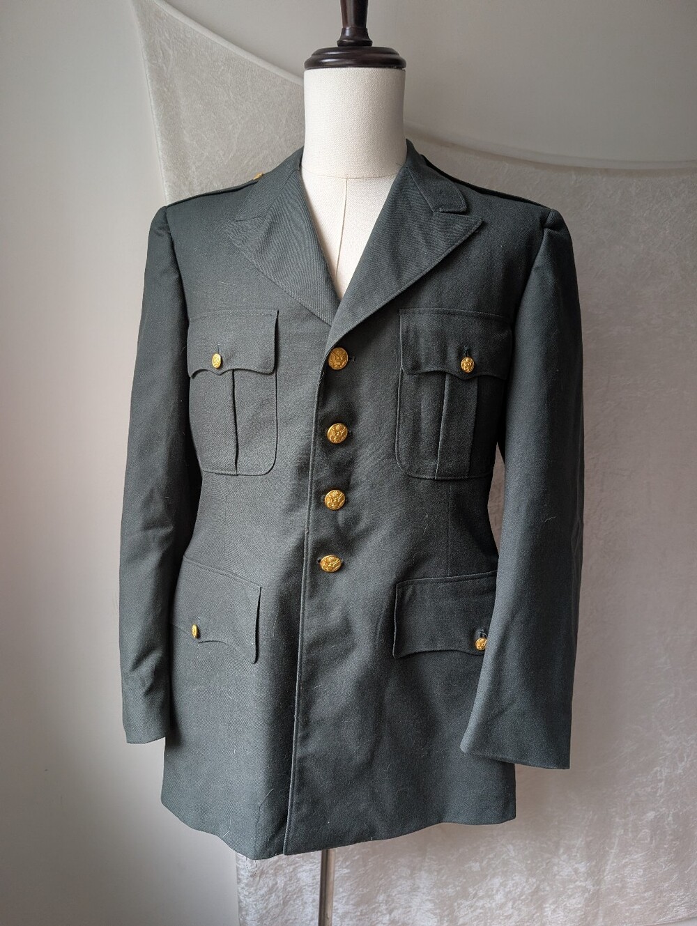 1956 U.S. Army Uniform Green Wool Coat 41L 8405-286-5168